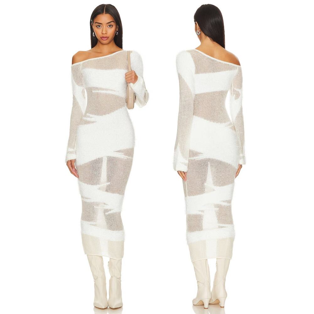 NBD Conga Dress Mixed Yarn Knit Midi Bridal Winter Party Holiday Formal Fall XXS